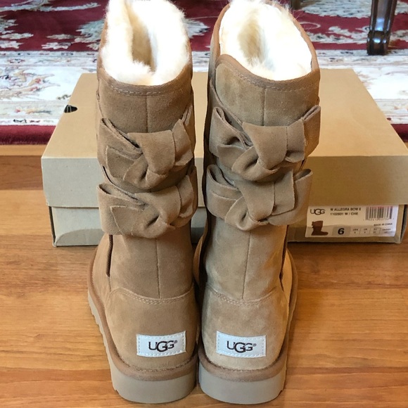 NWB W ALLEGRA BOW II Bow Long Boots size 6 - Picture 3 of 8